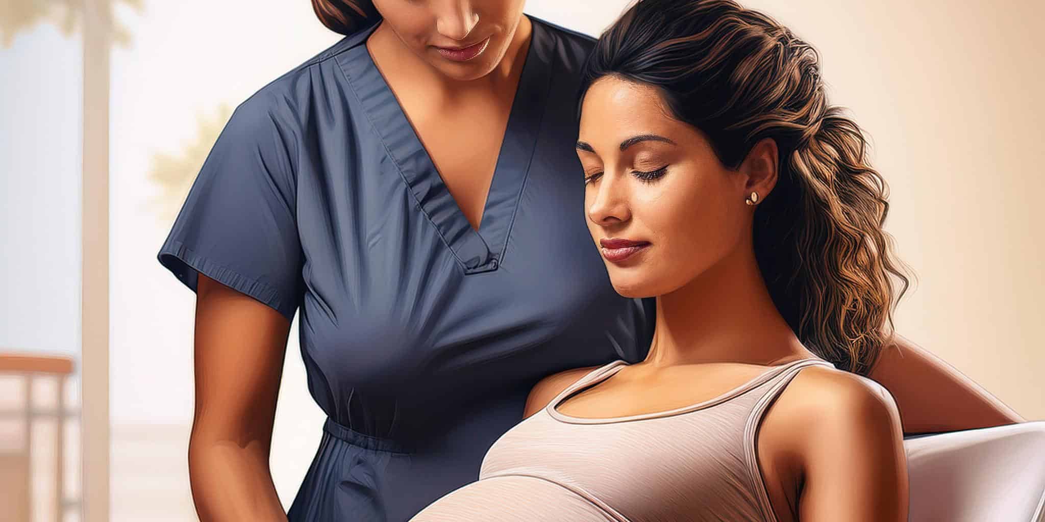 Firefly illustration d’une femme enceinte pendant une séance d’ostéopathie 56712